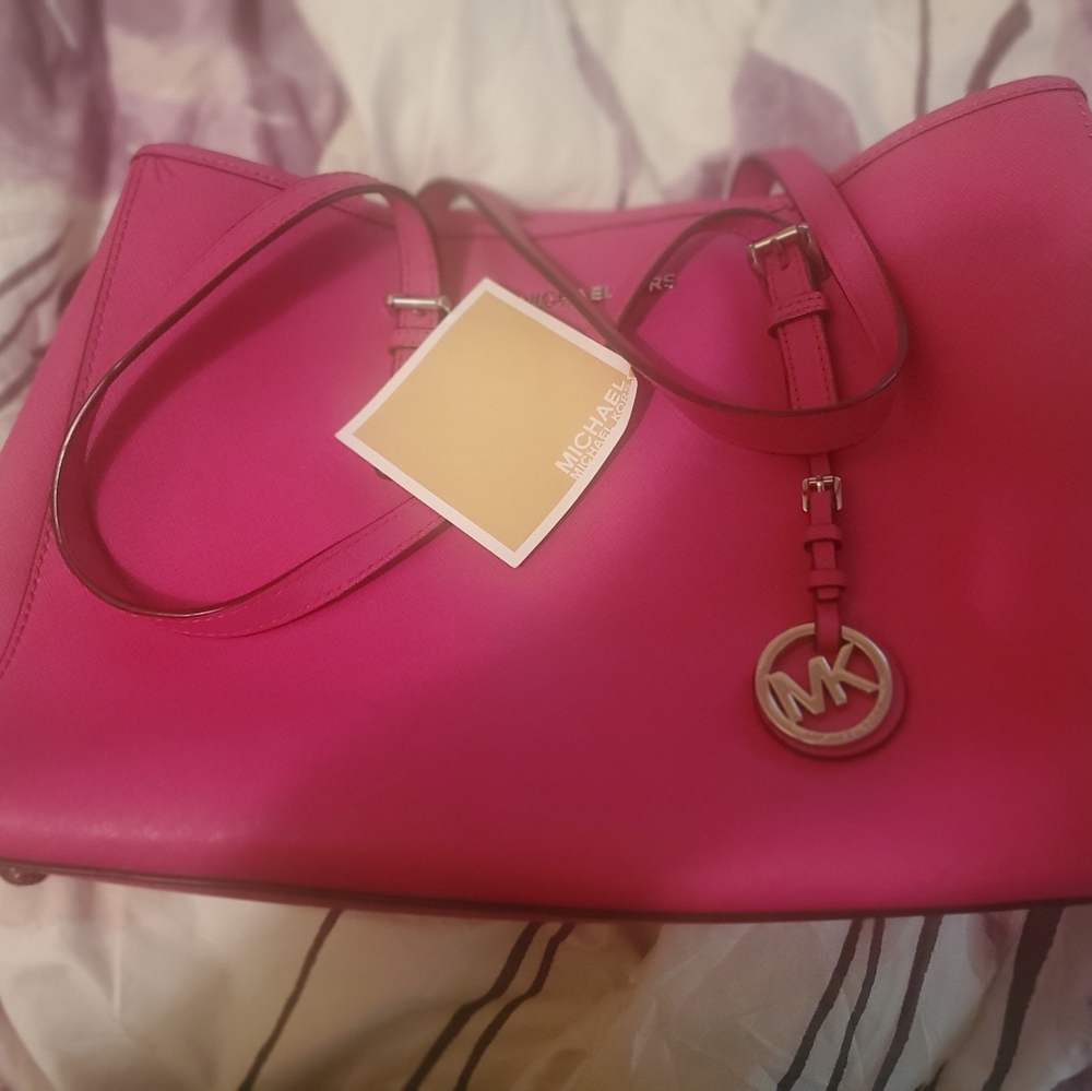 Michael Kors Fuschia Pink Tote - Picture 1 of 4